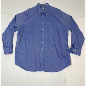 PETER MILLAR Button-Down Shirt Mens  Blue Nanoluxe Long Sleeve Cotton XL Pocket